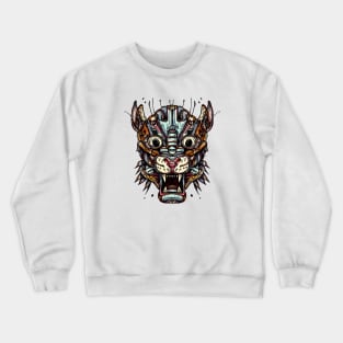 Robot Tiger Head Weirdcore Crewneck Sweatshirt